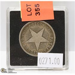 1915 CUBA SILVER 40 CENTAVO COIN