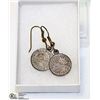 Image 1 : ANTIQUE 1880 MAUNDY MONEY SILVER EARRINGS