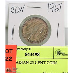 1967 CANADIAN 25 CENT COIN