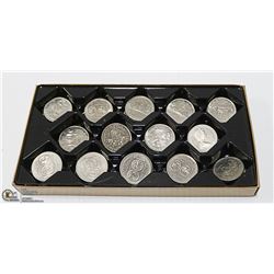 32 CANADIAN 1 DOLLAR COINS - MOSTLY 1974 WINNIPEG