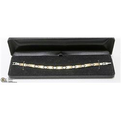 LADIES TWO TONE STAINLESS STEEL LINK BRACELET
