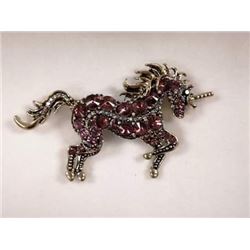 UNICORN RHINESTONE BROOCH