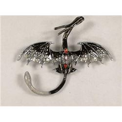 DRAGON BROOCH WITH RHINESTONES