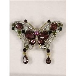 BUTTERFLY RHINESTONE BROOCH