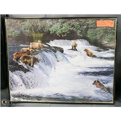 "FISHING TIME" VINTAGE PHOTOGRAPH OF BEARS