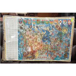 CANADA MAP 1963 GENERAL FOODS COMPLETE 80 CARDS