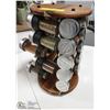 Image 1 : 20 PC SPICE SET ON ROTATING WOODEN RACK