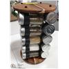 Image 2 : 20 PC SPICE SET ON ROTATING WOODEN RACK