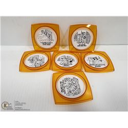 SIX 1960'S ADULT JOKE BEER COASTERS PLAYBOY STYLE