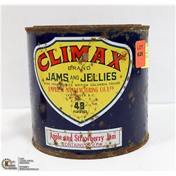 ANTIQUE CLIMAX JAMS TIN