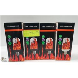 LOT OF 4 LED FLAME BULBS