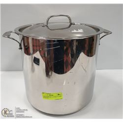 LARGE BERGNER 15 LITER ST. STEEL STOCK POT