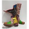Image 3 : PAIR OF 3/4 LENGTH DESIGNER PATCHWORK BOOTS