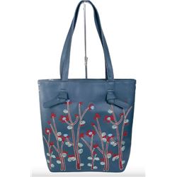 NEW B.LUSH EMBROIDERED GARDEN BLUE PURSE