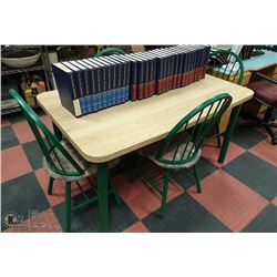 2 TONE KITCHEN TABLE W/4 CHAIRS - AS IS