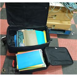 2 SUITCASE WITH ASSORTD OFFICE SUPPLIES