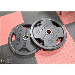 LOT WITH 2 HAMMER STRENGHT 45LBS WEIGHTS