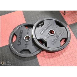 LOT WITH 2 HAMMER STRENGHT 45LBS WEIGHTS