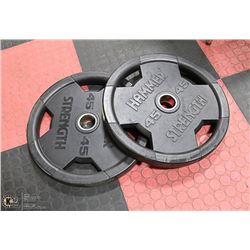 LOT WITH 2 HAMMER STRENGHT 45LBS WEIGHTS
