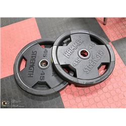LOT WITH 2 HAMMER STRENGHT 45LBS WEIGHTS
