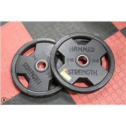 LOT WITH 2 HAMMER STRENGHT 35LBS WEIGHTS