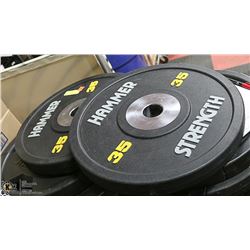 LOT WITH 2 HAMMER STRENGHT 35LBS WEIGHTS