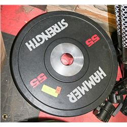 LOT WITH 2 HAMMER STRENGHT 55LBS WEIGHTS