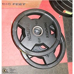 LOT WITH 2 HAMMER STRENGHT 25LBS WEIGHTS