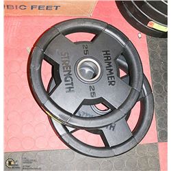 LOT WITH 2 HAMMER STRENGHT 25LBS WEIGHTS