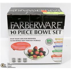 NEW 10PC FARBERWARE BOWL SET