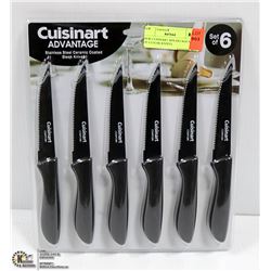 NEW CUISINART ADVANTAGE SET OF 6 STEAK KNIVES