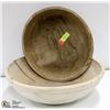 Image 1 : ANTIQUE WOOD BREAD BOWLS LARGE AND MEDIUM