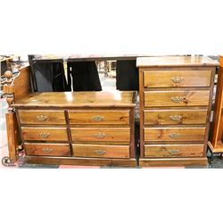 SET OF WOODEN 6 DRAWER DRESSER, 5 DRAWER CABINET