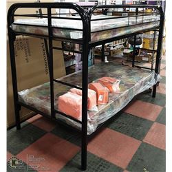 NEW BLACK METAL SINGLE/SINGLE BUNKBED
