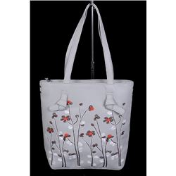 NEW B.LUSH EMBROIDERED GARDEN GREY PURSE