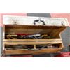 Image 1 : VINTAGE CARPENTERS TOOL BOX, TOOLS INSIDE