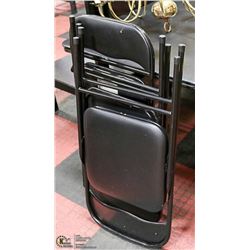 BLACK FOLDING TABLE WITH 3 CHAIRS