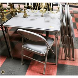 GREY FOLDING TABLE WITH 4 CHAIRS
