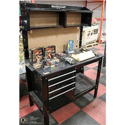 BLACK SHOP TOOL BENCH/CABINET WITH CONTENTS