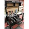 Image 1 : BLACK SHOP TOOL BENCH/CABINET WITH CONTENTS