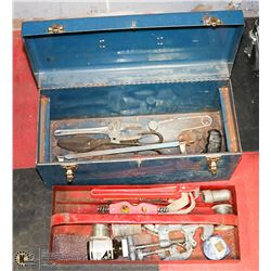 BLUE TOOL BOX WITH CONTENTS