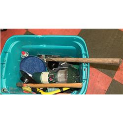 TOTE OF CAMPING SUPPLIES