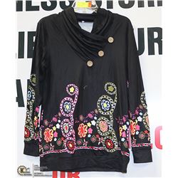 WOMENS PRINTED LONG SLEEVE TOP SIZE SMALL