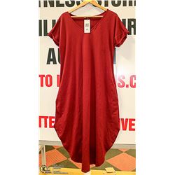 EKOUAER BURGUNDY SHIRT DRESS SIZE LARGE