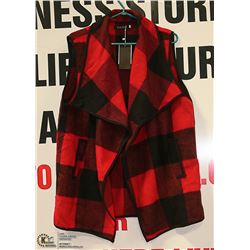 YACUN RED BUFFALO PLAID VEST SHAWL SIZE XXL