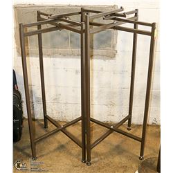 2 COMMERCIAL CLOTHING DISPLAY RACKS, POWDER