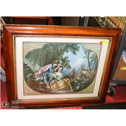 ANTIQUE LOVESTORY PICTURE 31" X 25"