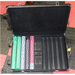 480+ POKER CHIPS WITH ROLLING CASE