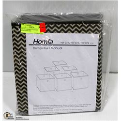 LOT OF 6 HOMFA FOLDABLE STORAGE BOXES