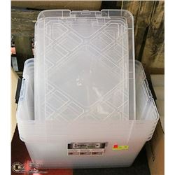 SET OF 6 INSTAVIEW 45 L LOCKING CONTAINERS W/ LIDS